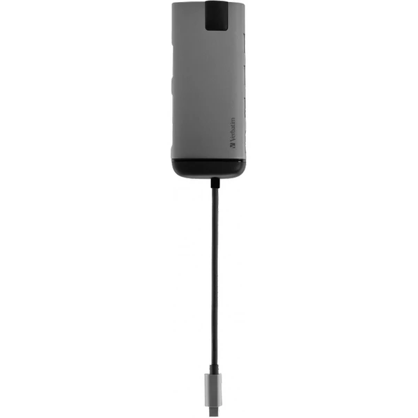 Verbatim USB-C Multiport HUB, 3x USB 3.0, 1x USB-C, HDMI, LAN, SD, microSD dokovací stanice šedá - Dokovací stanice - Obrázek UBOR000301