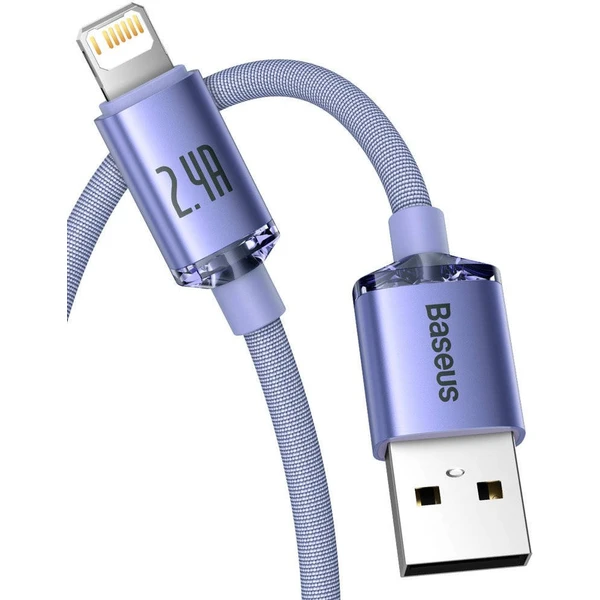 Baseus Crystal Shine USB-A/Lightning napájecí kabel 20W 1,2m fialový - Kabely a redukce - Obrázek UBRL100501