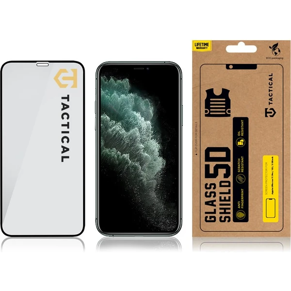 Tactical Glass Shield 5D sklo pro iPhone 11 Pro/XS/X černé - Ochranné folie a skla - Obrázek UBYQ100501