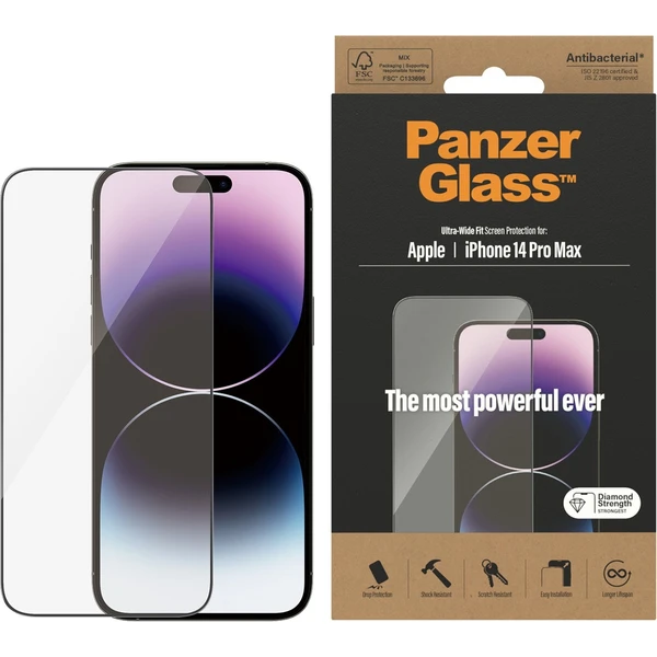PanzerGlass™ Ultra-Wide Fit sklo iPhone 14 Pro Max - Ochranné folie a skla - Obrázek UCKG100501