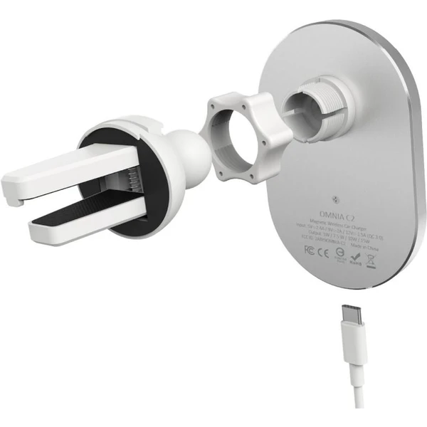Adam Elements Omnia C2 bezdrátová autonabíječka kompatibilní s MagSafe bílá - Nabíječky - Obrázek UCMF300401
