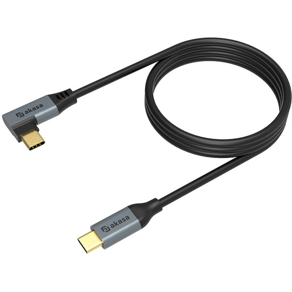 Akasa pravoúhlý USB-C 100W PD nabíjecí kabel Černá