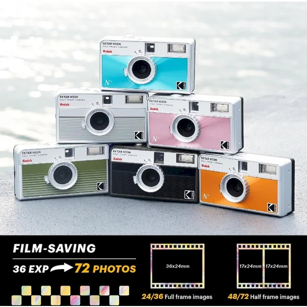 Kodak EKTAR H35N Striped Analogový fotoaparát stříbrný - Fotoaparáty - Obrázek UDO0000L01
