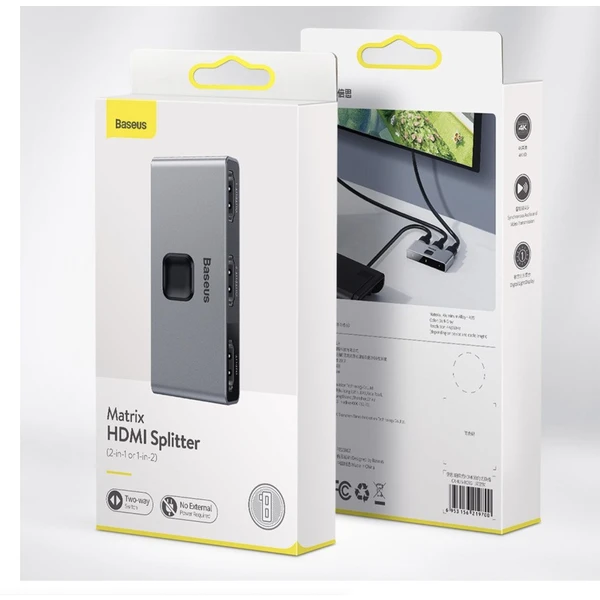 Baseus Matrix HDMI Splitter vesmírně šedý - Ostatní - Obrázek UF4HF00101