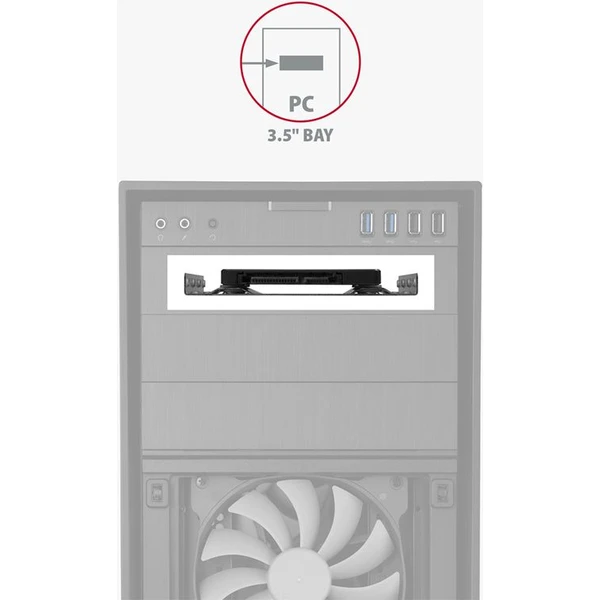 AXAGON RHD-125S, kovový rámeček pro 1x 2.5' HDD/SSD do 3.5' pozice, šedý - Rámečky na disky - Obrázek UF7HF00101
