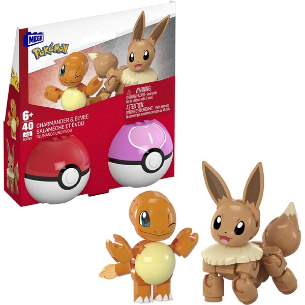 Mega Construx Pokémon Charmander & Eevee 40 ks Vícebarevná