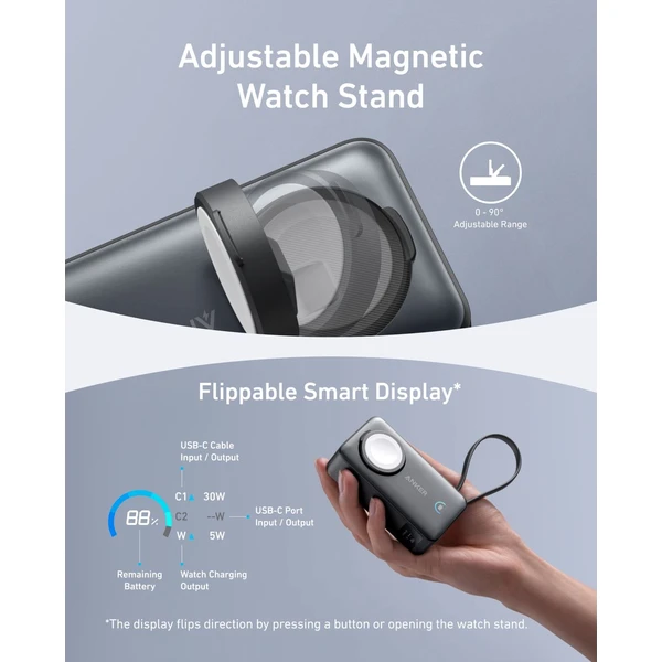 Anker MagGo powerbanka pro Apple Watch (10000mAh) 35W s kabelem USB-C černá - Powerbanky - Obrázek UI9R000K01
