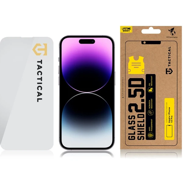 Tactical Glass Shield 2.5D sklo pro Apple iPhone 14 Pro čiré - Ochranné folie a skla - Obrázek UIV5700301