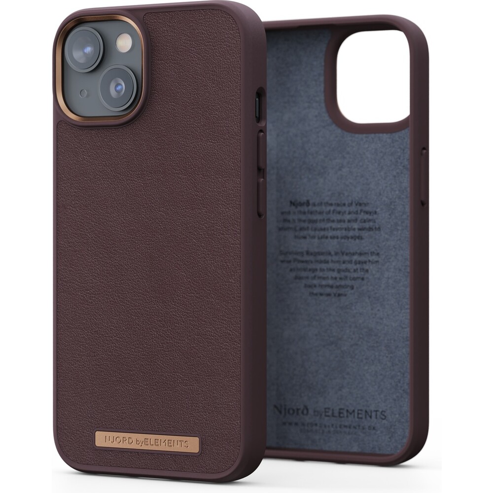 NJORD Genuine Leather Case iPhone 14 Dark Brown