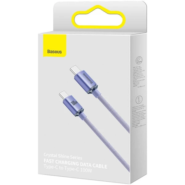 Baseus Crystal Shine USB-C/USB-C napájecí kabel 100W 1,2m fialový - Kabely a redukce - Obrázek ULRL100501
