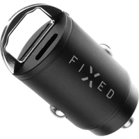 FIXED Mini autonabíječka s USB-C/USB-A, PD a QC 3.0, 30W, černá - Nabíječky