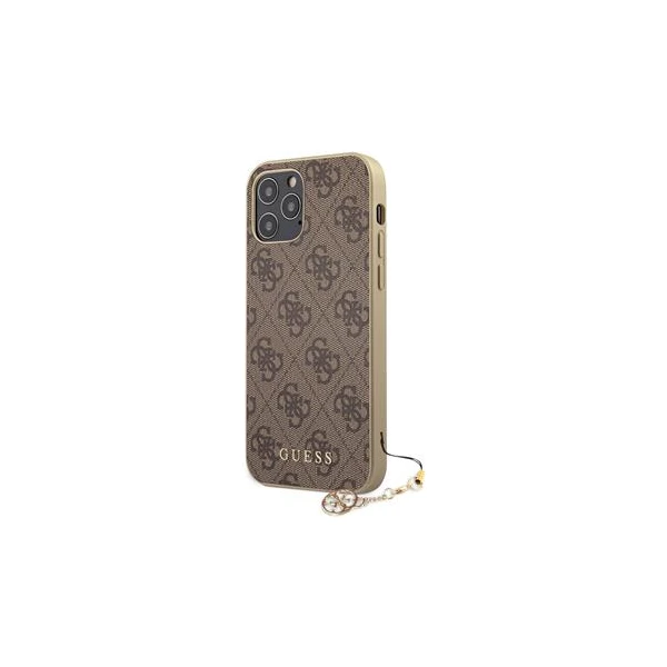 Guess 4G Charms kryt iPhone 12/12 Pro 6.1" hnědý - Pouzdra - Obrázek UMRN500301