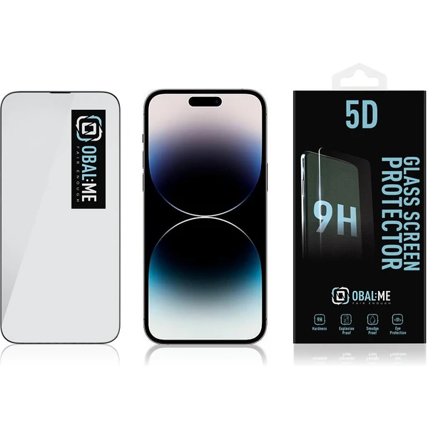 Obal:Me 5D tvrzené sklo Apple iPhone 14 Pro Max černé - Ochranné folie a skla - Obrázek UNK6000701