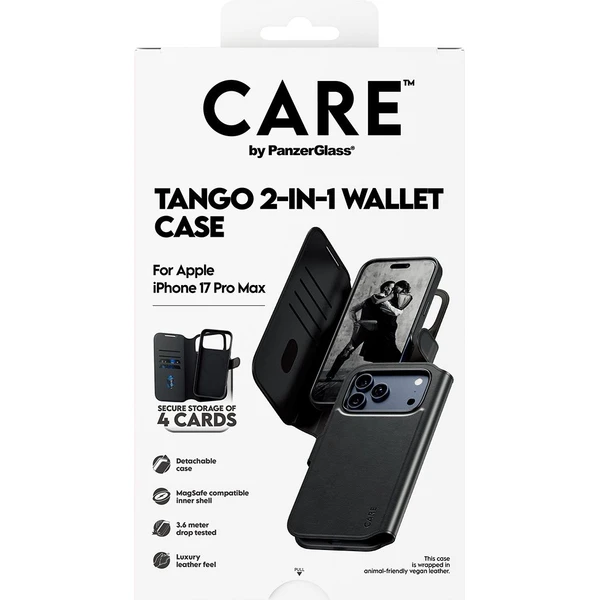 PanzerGlass® CARE Tango 2v1 Wallet pouzdro s MagSafe Apple iPhone 17 Pro Max černé - Pouzdra - Obrázek UOEH000K01