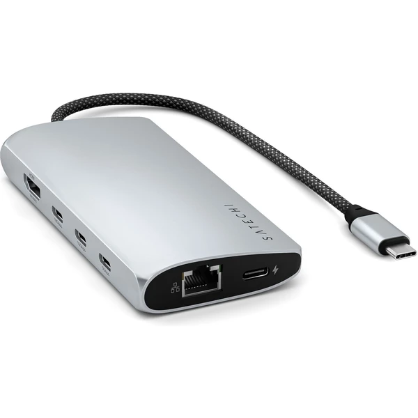 Satechi USB-C víceportový adaptér 8K s Ethernet V3 stříbrný - USB huby - Obrázek UPX5000O01