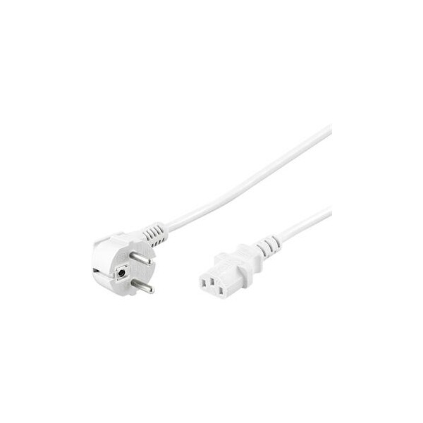 PremiumCord Kabel síťový 230V k počítači 0,5m bílý Bílá