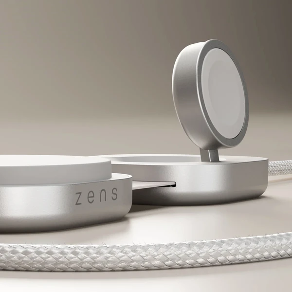 ZENS USB C-C Pro 3 MagSafe/Qi2 3v1 nabíječka s USB-C kabelem (140W) bílá - Nabíječky - Obrázek UQAL000K01