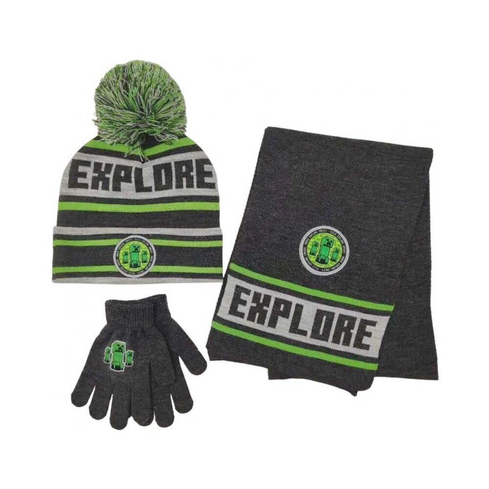 Zimní set čepice, rukavice a šála - MINECRAFT|EXPLORE