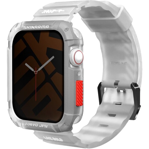 SKINARMA Shokku řemínek Apple Watch 45/44/42 mm + Kurono pouzdro Apple Watch 45/44 mm Frost