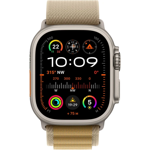 Apple Watch Ultra 2 (2024) 49mm Přírodní titan se žlutohnědým alpským tahem L - Chytré hodinky - Obrázek USQ7000K01