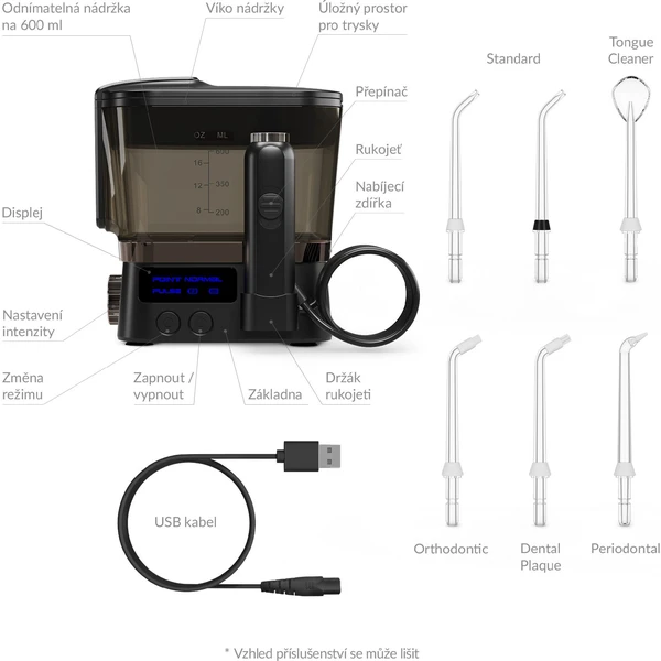TrueLife AquaFloss Station F300 ústní sprcha černá - Ústní sprchy - Obrázek USUL000K01