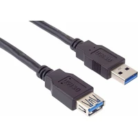 PremiumCord USB-A/USB-A prodlužovací kabel 0,5m černý - Kabely a redukce