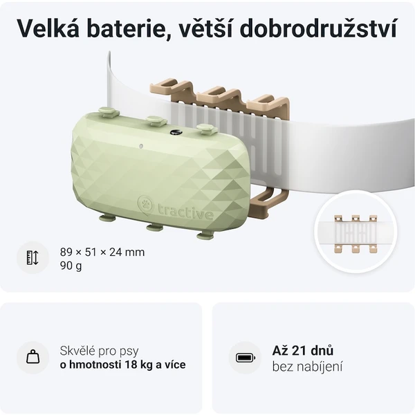 Tractive GPS DOG XL tracker polohy a aktivity pro psy zelený - GPS moduly - Obrázek UTX2000701