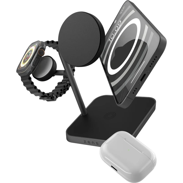 ZENS Office Charger Pro 3 MagSafe/Qi2 3v1 nabíječka (25W) černá - Nabíječky - Obrázek UUFL000K01
