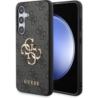 Guess PU 4G Metal Logo Zadní kryt Samsung Galaxy S24 šedý - Pouzdra