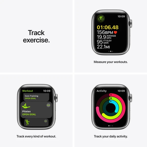 Apple Watch Series 7 Cellular 41mm ocel - Chytré hodinky - Obrázek UUZZ000501