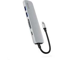 Epico 6v1 hliníkový hub 8K s USB-C hvězdně stříbrný - USB huby