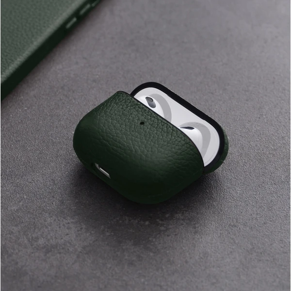 Woolnut kožené pouzdro pro AirPods 3. generace tmavě zelené - Pouzdra - Obrázek UZJR100501