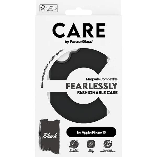 PanzerGlass® CARE kryt Apple iPhone 16 MagSafe Fearlessly černý - Pouzdra - Obrázek V008000P01