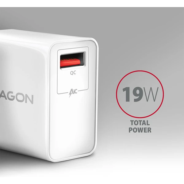 AXAGON ACU-QC19W nabíječka do sítě 19W USB-A bílá - Nabíječky - Obrázek V0M0000P01