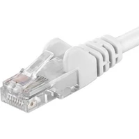 PremiumCord RJ45/RJ45 Cat5e UTP patch kabel 0,25m bílý - Kabely a redukce