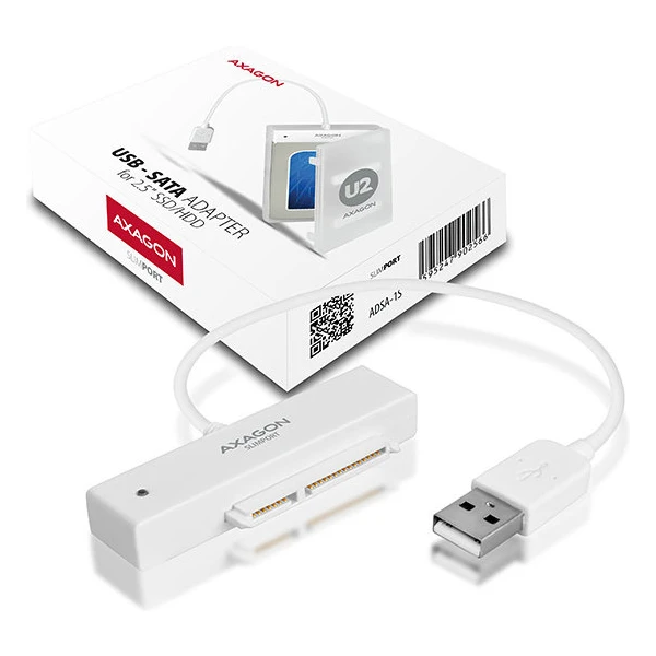 AXAGON ADSA1S USB 2.0 SATA HDD/SSD adaptér vč. 2.5' pouzdra - Externí boxy - Obrázek V1GV000501