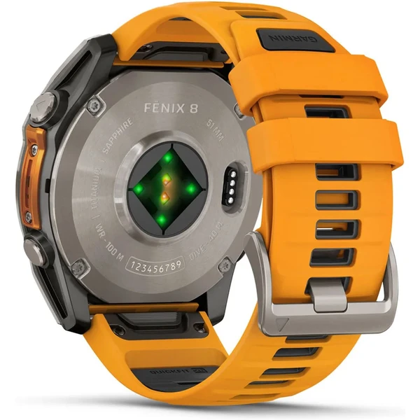 Garmin Fenix 8 AMOLED Sapphire 51 mm titanové s oranžovým řemínkem - Chytré hodinky - Obrázek V1LG000J01