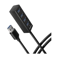 AXAGON USB MINI hub 4x USB 3.2 Gen 1 kovový USB-A 1.2m černý - USB huby