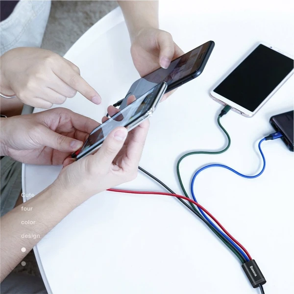 Baseus Fast 4v1 napájecí kabel 1,2m černý - Kabely a redukce - Obrázek V2RR000501