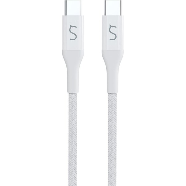 iWant pletený PD kabel 1.2m USB-C to USB-C bílá Bílá