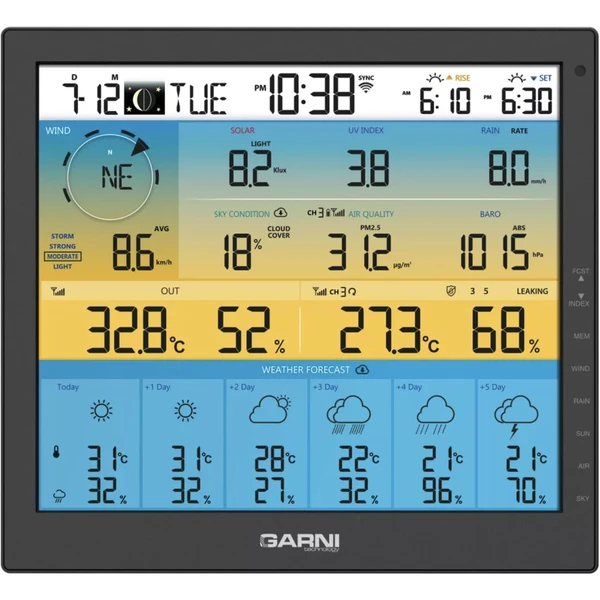 GARNI 1085 Arcus Meteorologická stanice s 6denní předpovědí černá - Meteostanice - Obrázek V3D5000N01