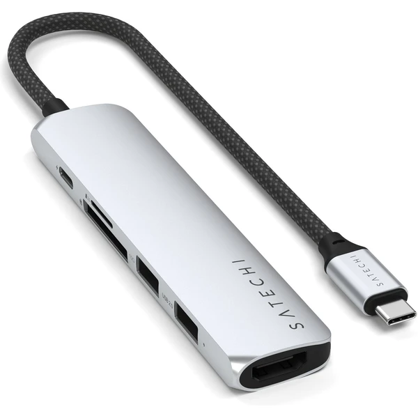 Satechi 6v1 USB-C Slim víceportový adaptér stříbrný - USB huby - Obrázek V3UB000P01