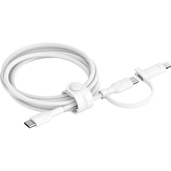 Belkin CAC003HQ1.5MWH BOOST CHARGE PRO™ 2v1 USB-C a Lightning, 1,5m bílý Bílá