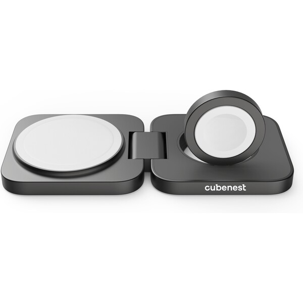 Cubenest S211 Fold Pro 2v1 magnetická bezdrátová nabíječka šedá