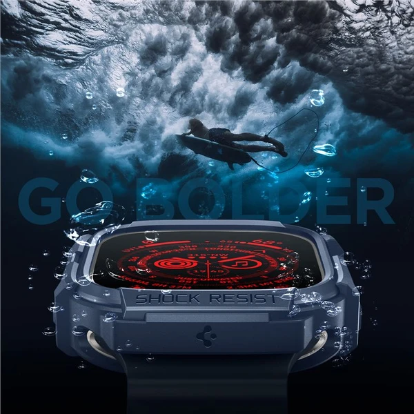 Spigen Rugged Armor kryt Apple Watch Ultra 3/2/1 (49mm) modrý - Pouzdra - Obrázek V5A1000P01