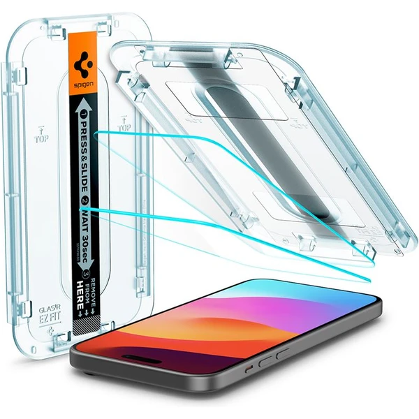Spigen Glass tR EZ Fit 2 Pack tvrzené sklo iPhone 16/15 čiré - Ochranné folie a skla - Hlavní obrázek