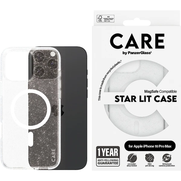 PanzerGlass® CARE kryt Apple iPhone 16 Pro Max MagSafe Star Lit třpytivý/bílý - Pouzdra - Obrázek V608000P01