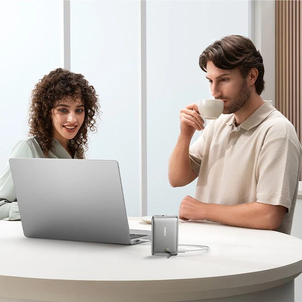 Baseus Nomos Qi2 powerbanka 10000mAh 45W s kabelem USB-C šedá - Powerbanky - Obrázek V7AE000N01
