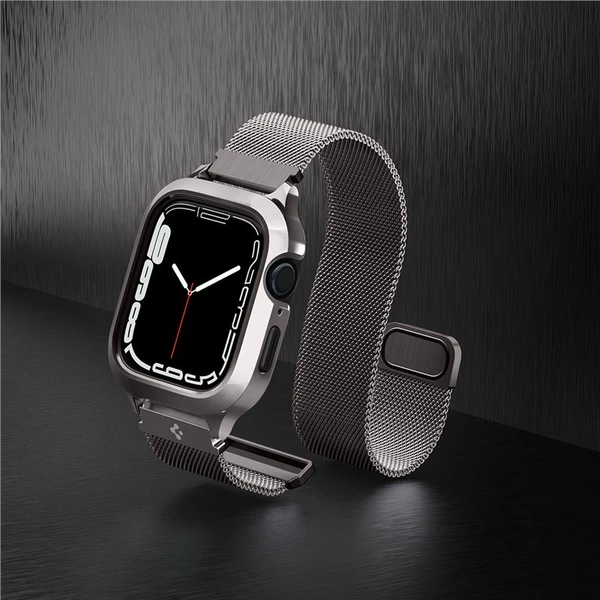 Spigen Metal Fit Pro řemínek s pouzdrem Apple Watch 9/8/7 (45mm) grafitový - Řemínky - Obrázek V7D5000L01
