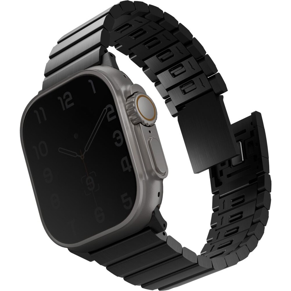 UNIQ Strova Mag ocelový řemínek pro Apple Watch 49/45/44/42 mm černý